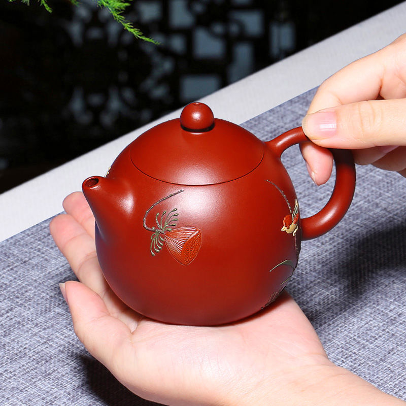 【經典器型 • 別出心裁】正宗宜興原礦大紅袍紫砂壺☞吳敏純手工匠心製作詠春龍蛋一壺四杯 【經典器型 • 別出心裁】正宗宜興原礦大紅袍紫砂壺☞吳敏純手工匠心製作詠春龍蛋一壺四杯
